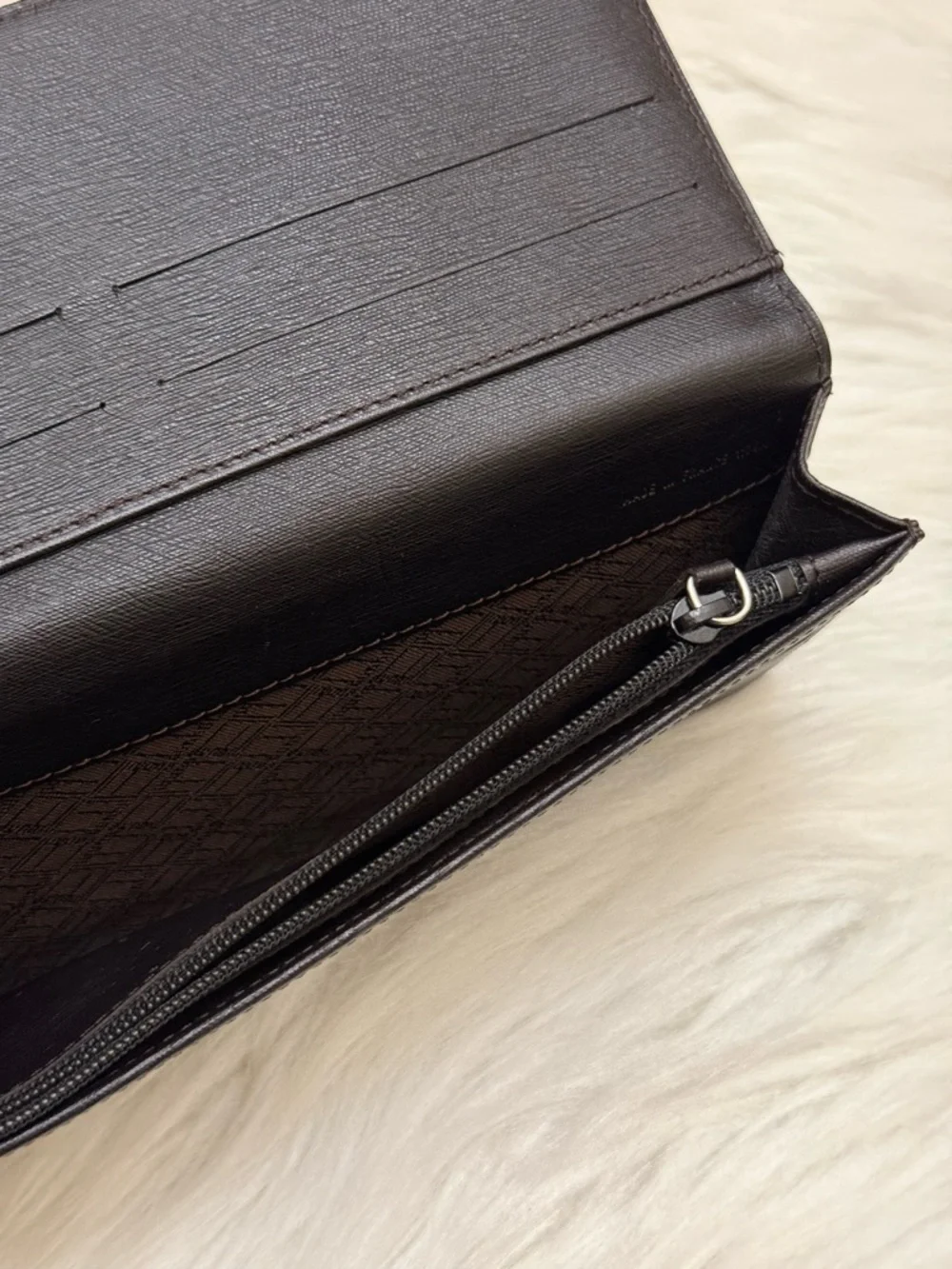 DUNHILL - BLACK SAFFIANO LEATHER LONG BIFOLD WALLET